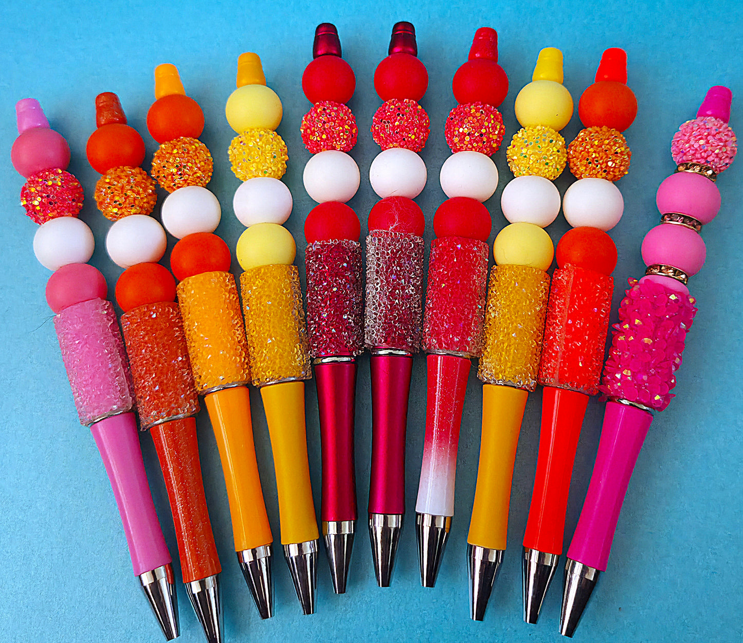 Beaded pens with opal beads
