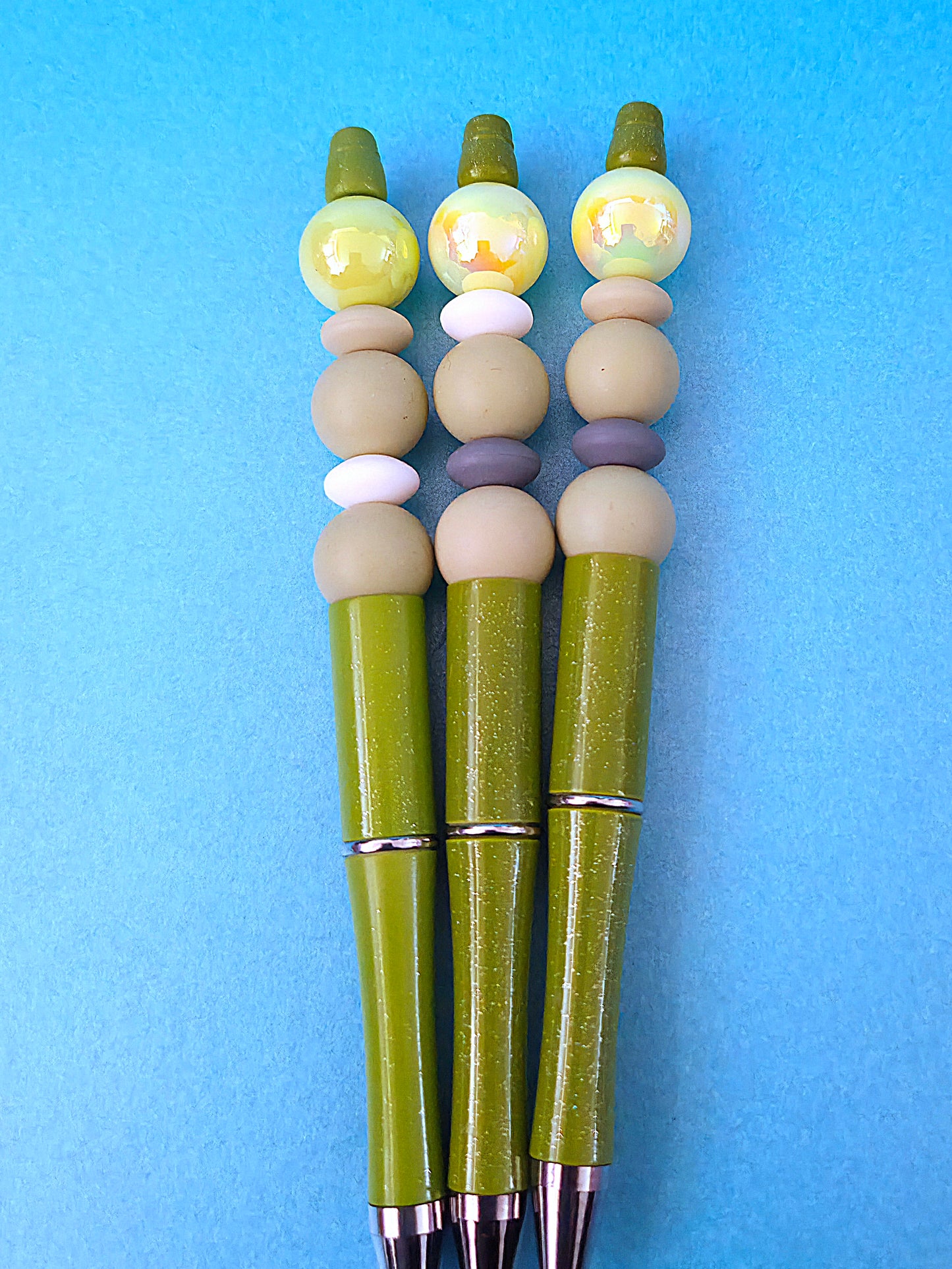 Beaded pens with opal beads