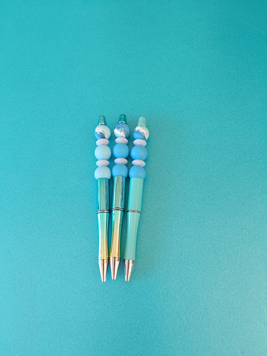 Ocean printed beaded pen