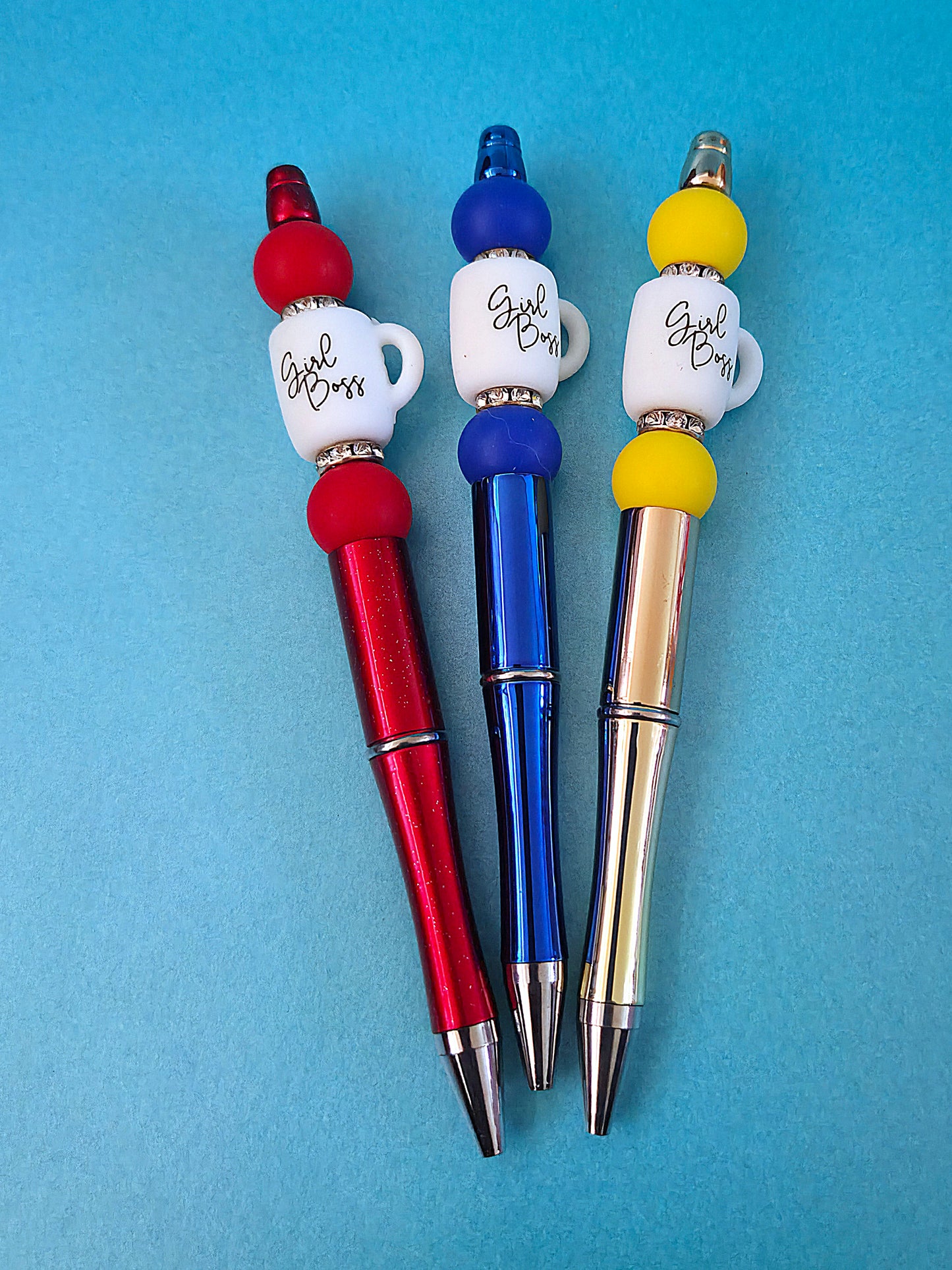 Beaded pens with quotes