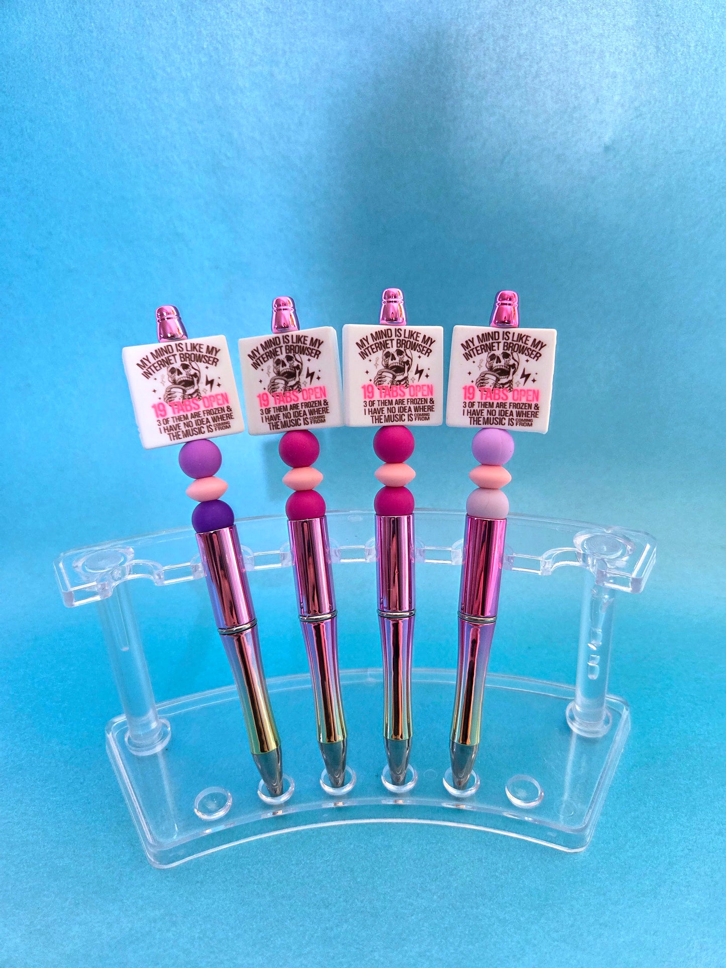 Beaded pens with quotes